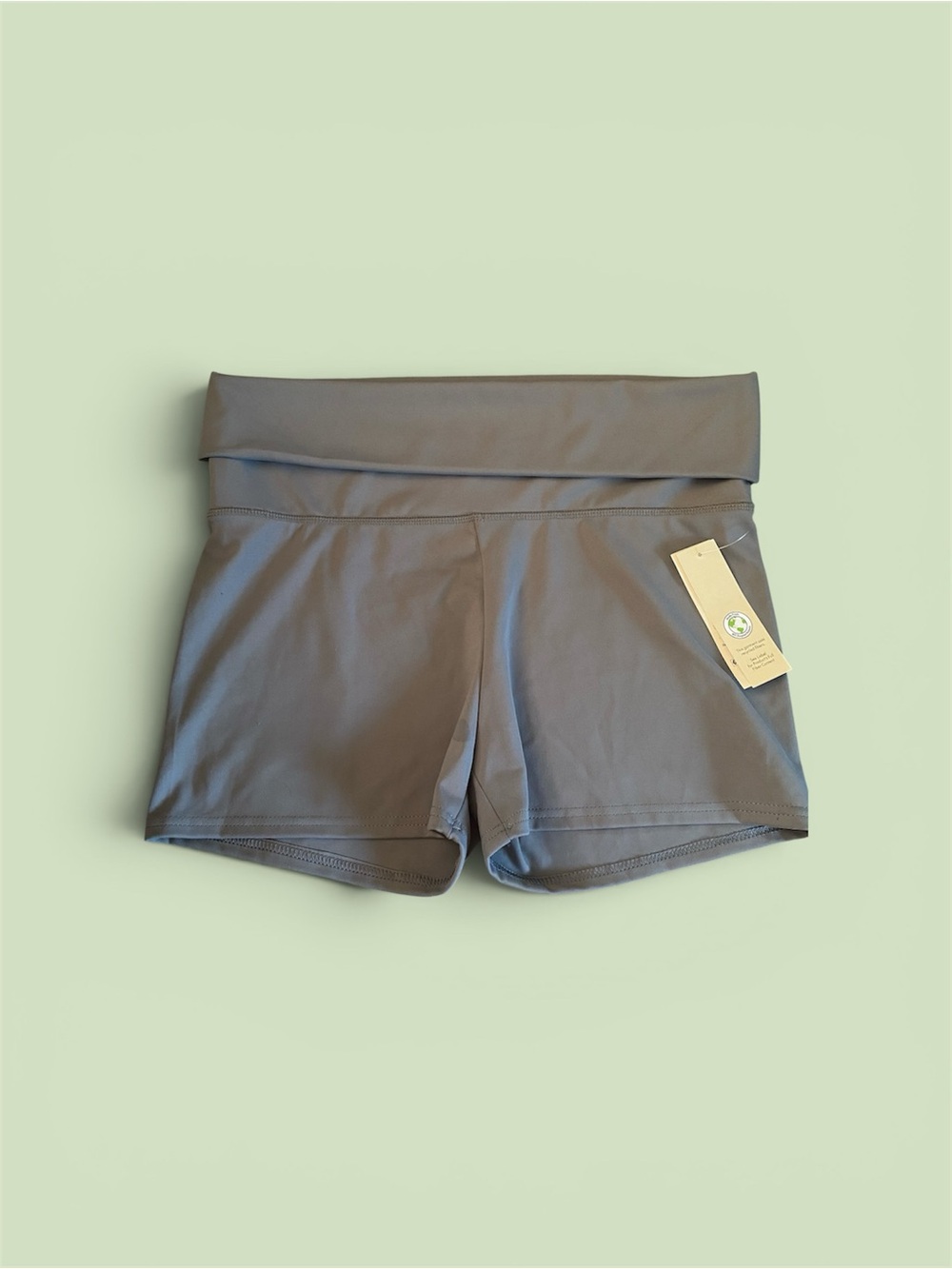 No Boundaries Fold-Over Waist Athletic Shorts - Gray